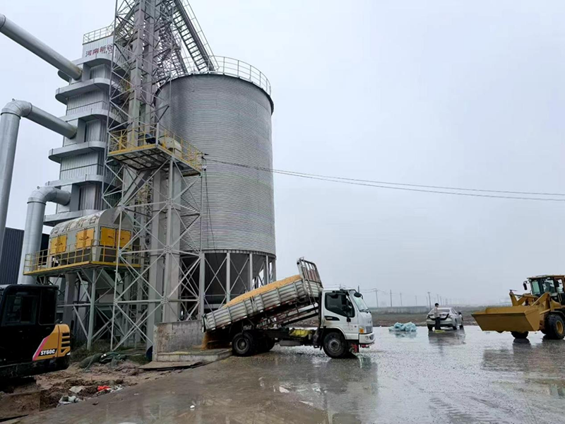 秋收困境透视农业抗灾短板 中原粮仓烘干设备在日夜不停烘干中。受访企业供图